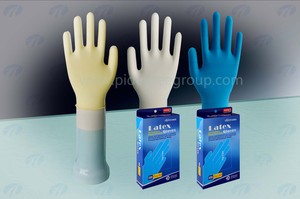Blue Nitrile Gloves 6mil Thick Waterproof General Purpose with Gathered Cuff <b>Textured</b> Fingertips <b>Powder</b>-Free & Silicone-Free - Product Image 5