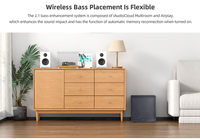 Haut-parleur subwoofer sans fil avec entrée LFE RCA, basses profondes, son surround pour home cinéma, amplificateur de télévision, barre de son