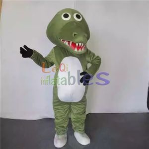 Disfraz de cazador de cocodrilo cruel inflable gigante Traje de actuación de Mascota de felpa de cocodrilo verde para juegos de rol para adultos - Product Image 1