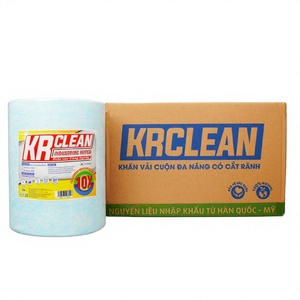 Lingettes industrielles KRCLEAN en microfibre non tissée, rouleau bleu viscose/polyester, résistantes aux produits chimiques, poids moyen, chiffon de nettoyage - Product Image 1