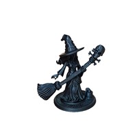 Figurine de sorcière avec balai et squelette en PLA imprimée en 3D, décoration de scène d'Halloween, fabrication chinoise, vente en gros d'usine