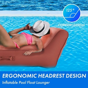 Pool Float Lounger Recliner Large Floating <b>Chair</b> & Backrest Durable Water Float Tanning Lounge With Fabric <b>Cover</b> - Product Image 3