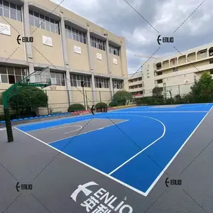 Enlio basketball sports court tiles backyard court removable outdoor interlocking plastic floor tiles TPE material