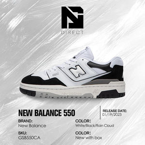New Balance 550 Big Kid 'white Black Rain Cloud' Baskets de course de luxe, chaussures New Balance tendance - Product Image 6