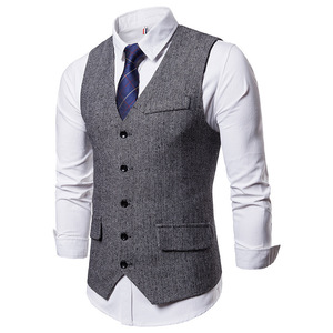 Service OEM – Nouveauté : Gilet <span class=keywords><strong>habillé</strong></span> slim pour <span class=keywords><strong>homme</strong></span>, <span class=keywords><strong>sans</strong></span> manches, décontracté et formel, idéal pour l'automne - Product Image 4