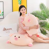 Nouveau jouet d'oreiller en peluche cochon ballon-coussin en peluche Kawaii pour décor de chambre de filles et cadeau de soulagement du stress
