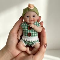 Poupée bébé fille reborn en silicone platine de 6 pouces, jouet doux |   Ensemble Cadeau de Collection Sûr et Réaliste en Miniature Effet Peau