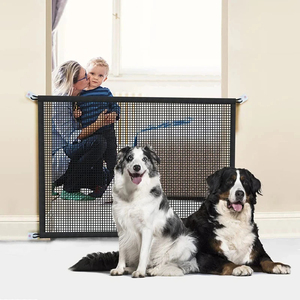Barrière pour animaux de compagnie clôture Portable respirant maille escaliers cuisine entrée <span class=keywords><strong>porte</strong></span> intérieure chiens séparation garde isolé bébé crochets parc - Product Image 1