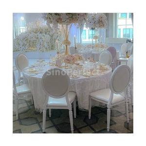 Wholesale Price Banquet Event Metal Frame Round Back Wedding <b>Chair</b> White Metal French Louis <b>Chair</b> Weddings - Product Image 1