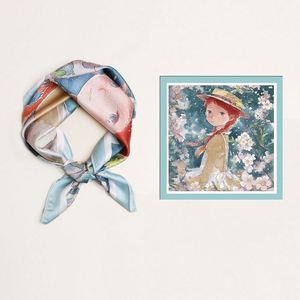 Foulard en Soie de Luxe Élégant pour Femme, Foulards Fins en Satin de Soie pour l'Été 70*70CM, Foulard de Tête en Soie pour Femme, Vente en Gros - Product Image 4