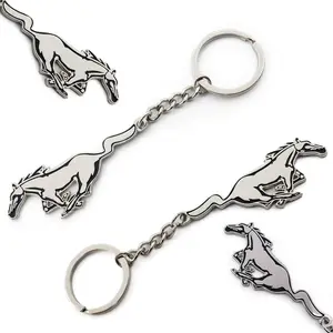 Manufacturers Zinc Alloy Metal Custom Keychains Double Side Printed Personalized Horse Shaped Key Chain