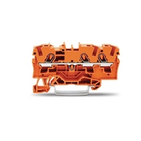 2 piezas 2004-1302 Bloque de terminales de paso de 3 conductores 4,00 mm² Naranja Nuevo