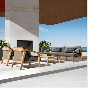 Ensembles de conversation pour patio extérieur canapé de jardin en teck canapé de mobilier d'extérieur canapé de jardin ensemble de canapés en bois - Product Image 1