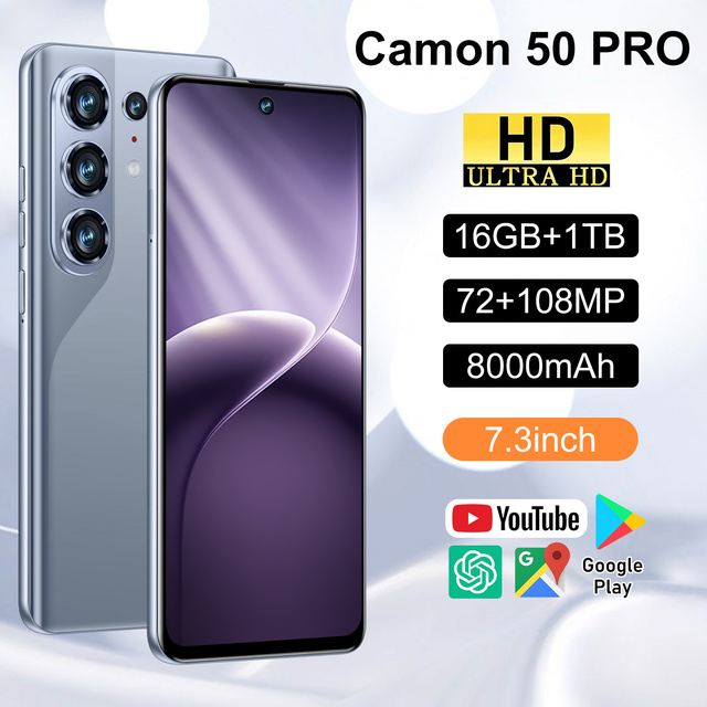 Navigator Camon 50 Pro 16GB 1TB Surge Android 15 Snapdragon 8 Gen 4 78MP 108MP 7 3 Inch Dual SIM + TF 8000mAh 5G LTE Smartphone