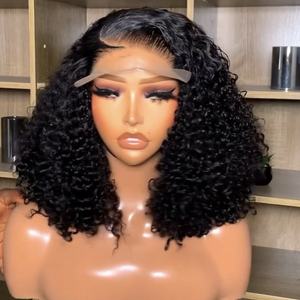 Perruques longues en dentelle élastique sans colle pour cheveux naturels, densité 200%, style bouclé HD, cheveux humains vierges pour femmes, bandeau facile à poser pour débutantes - Product Image 2