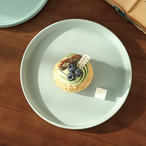 Assiettes rondes en céramique 8,3 pouces, design minimaliste nordique, couleur unie, service de table pour cuisine, service à steak - Product Image 2