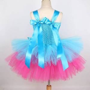 Vestido de Princesa Azul de Halloween para Niñas, Disfraz de Elfo Troll para Niños, Vestido de Princesa en Capas para Niñas - Product Image 5