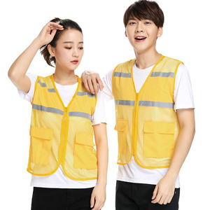 เสื้อกั๊กสะท้อนแสงสีน้ำเงินพร้อมกระเป๋าสำหรับใช้งานในงานและงานบริการสาธารณะ ทำจากวัสดุเส้นใยโพลีเอสเตอร์ - Product Image 3