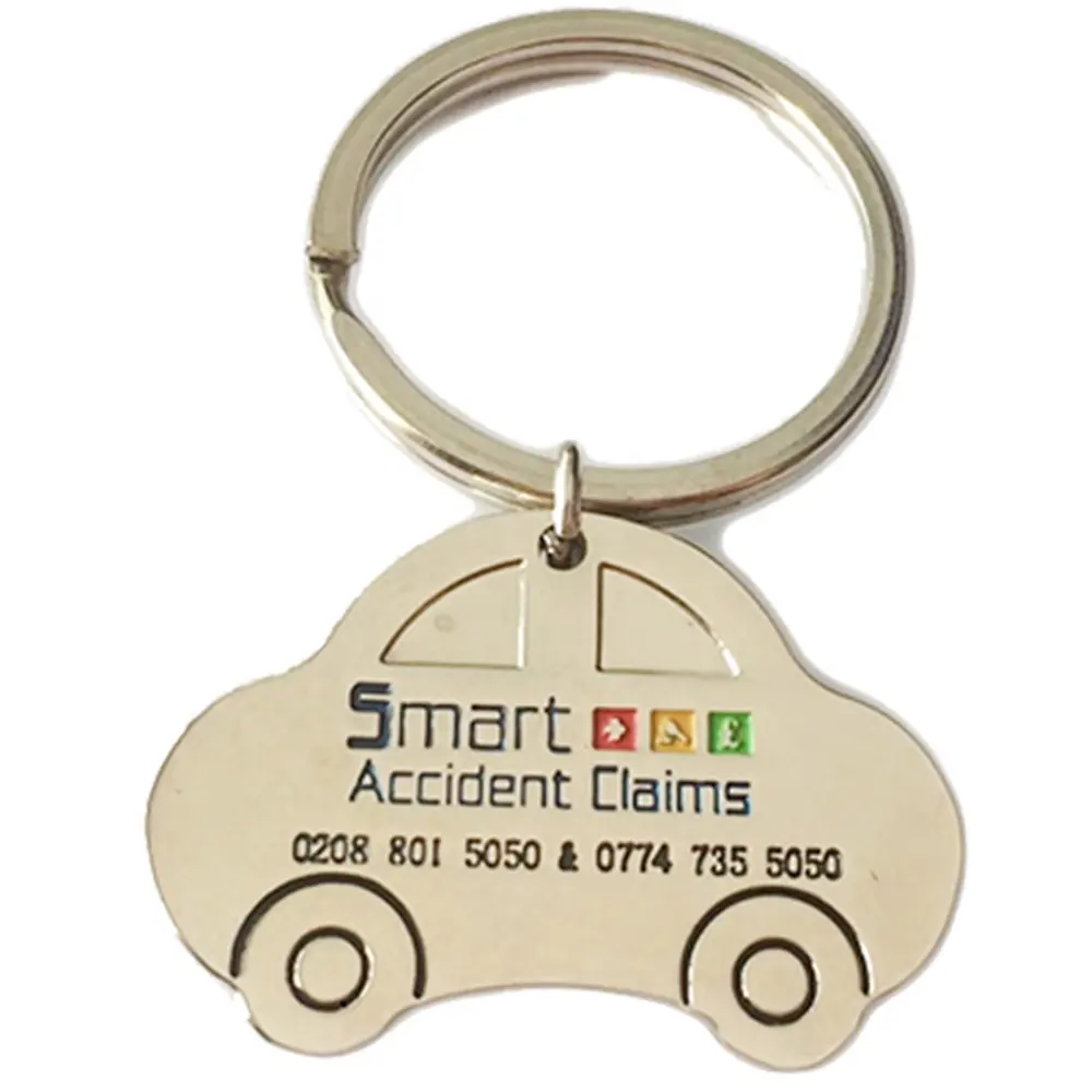 Tùy chỉnh Keychain Phụ kiện bảo hiểm xe biểu tượng kim loại móc chìa khóa