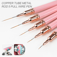 Stylo de dessin d'art d'ongle ligne ultra-fine de style japonais brosse à ongles en nylon de luxe pour l'art d'ongle avec virole sertie