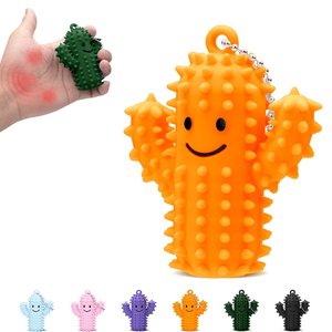 Little Ouchies Pain Fidget Silicone Pain Stim Fidget Toys Adults Cute Cactus Shape Spiky Grippie Stim Keychain - Product Image 1