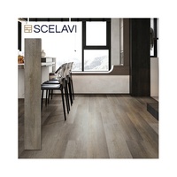 Revêtement de sol SPC aspect bois minimaliste moderne, revêtement de sol vinyle imperméable, revêtement de sol à clipser pour les projets d'aménagement intérieur de villas