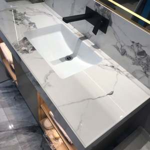 Modern Rock Slab Integrated <b>Bathroom</b> <b>Cabinet</b> Wood Hotel Furniture with Hand Washing Basin and Counter for Hotels - Product Image 6