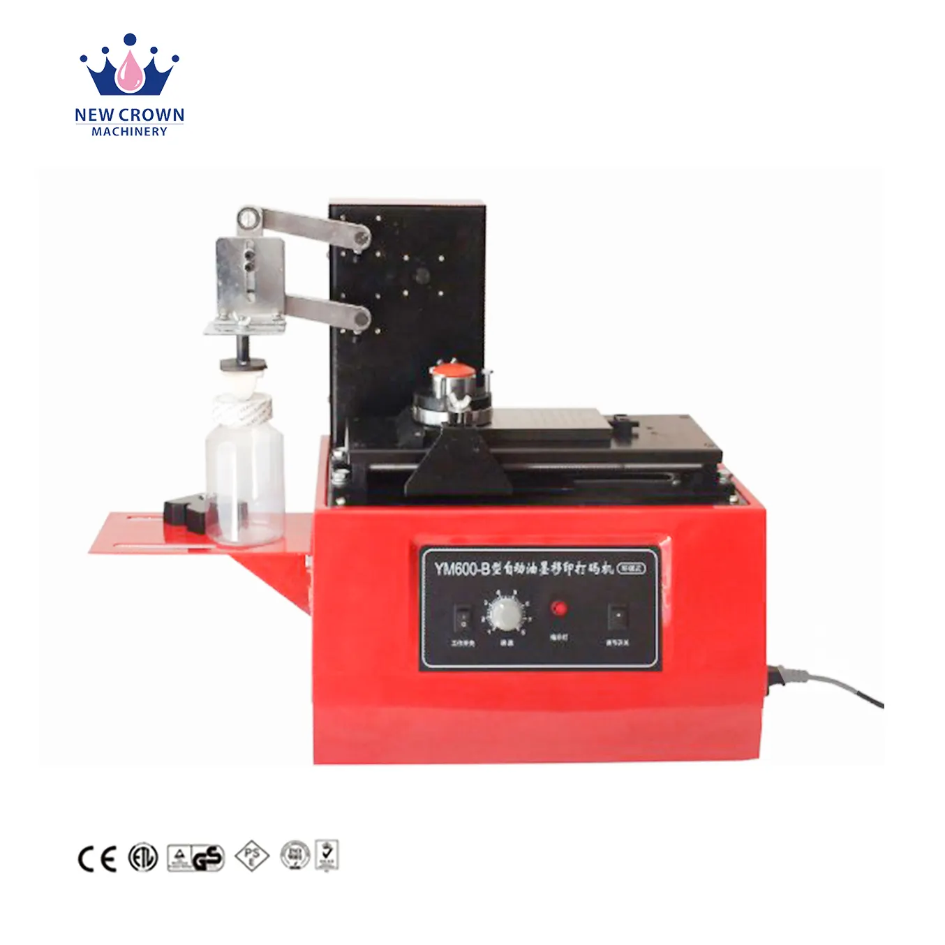Máquina de impresión de inyección de tinta semiautomática, código de lote de codificación de fecha de fabricación, número de botella