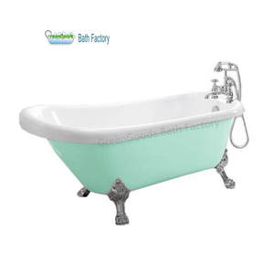 Fábrica de bañera, acrílico, clásico, verde, vibratorio, usado, patas de <span class=keywords><strong>gallo</strong></span>, bañera - Product Image 1