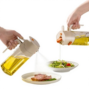 Pulvérisateur et distributeur d'huile, bouteille en verre pour huile d'olive avec bouchon automatique anti-fuite, rechargeable, vaporisateur d'huile de cuisson - Product Image 1