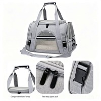 Sac de transport pliable pour animaux de compagnie (chats et chiens) approuvé par les compagnies aériennes, en maille respirante avec fermeture éclair Oxford, souple, pour voyage, à porter à la main ou à l'épaule