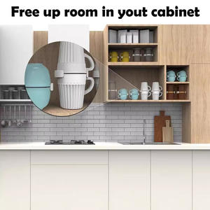 Paquete de 6 cajas de almacenamiento para tazas de café, estante para armario de cocina, estante de almacenamiento para tazas de café y apilador de tazas de té - Product Image 4