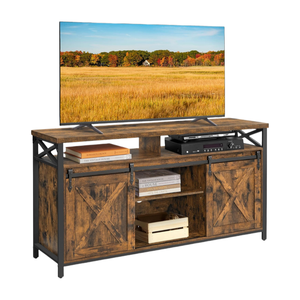 Mobile <span class=keywords><strong>TV</strong></span> dal Design Industriale Moderno per <span class=keywords><strong>TV</strong></span> da 65 Pollici, Centro di Intrattenimento con Ripiani Regolabili, Arredamento per Soggiorno e Appartamento - Product Image 1