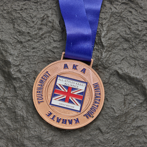 Medallas Deportivas Redondas de Metal Personalizadas, Galvanizadas en Oro 3D, para Premios de Competición de Baloncesto, Carrera y Caminata - Product Image 2