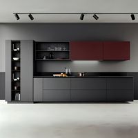 Meubles de cuisine étanches de style minimaliste sombre, dernière collection 2026