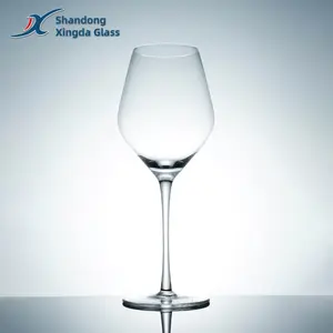 Großhandel mund geblasen Luxus Long Stem Rotwein gläser Verkostung Clear Slanted Top Blei Free Premium Kristall Weinglas Lieferant