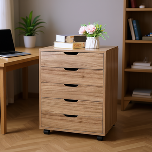 Gary Meuble de Rangement en Bois à Cinq Tiroirs 33x15x85cm pour Bureau, Design Minimaliste - Product Image 2