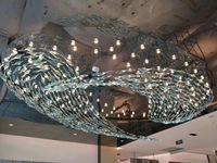 Plafonnier moderne en cristal Led pour intérieur de salon Plafonnier Lampe suspendue à montage encastré de luxe