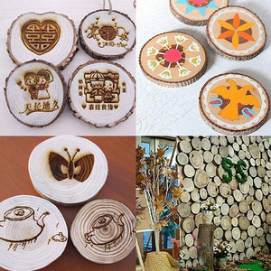 Chispas de madera redondas, anillos de árbol naturales de 8 cm, suministros artesanales hechos a mano para decoraciones navideñas y proyectos de bricolaje - Product Image 4