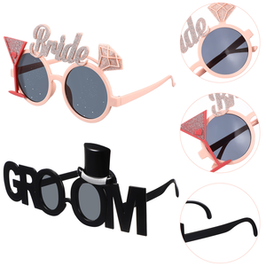 Mariée marié lunettes <span class=keywords><strong>de</strong></span> soleil fête <span class=keywords><strong>de</strong></span> mariage lunettes drôle Photo accessoires nuptiale douche fête faveur fournitures cadeaux Bachelorette - Product Image 2
