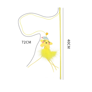 Venta al por mayor creativo interactivo gato Teaser Stick atractivo plástico pluma campana juguetes para mascotas aliviar el movimiento juguete - Product Image 5
