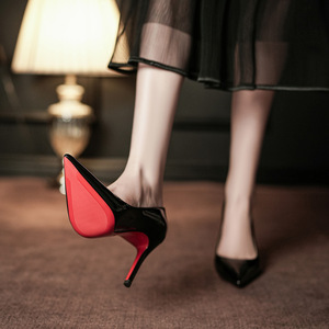 Zapatos de Tacón de Aguja con Punta Puntiaguda, de Charol, Super Altos de 8 cm, Zapatos de Novia, Sin Cordones, Tendencia de Moda - Product Image 2