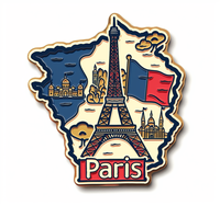 Nueva llegada personalizada Popular 2d 3D Metal Francia imanes de nevera regalo de recuerdo imán de nevera