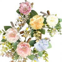 Rangkaian Bunga Pernikahan Gaya Hutan Bunga Kain Buatan untuk Perayaan Bisnis Boutonnieres Corsage Bunga Pergelangan Tangan