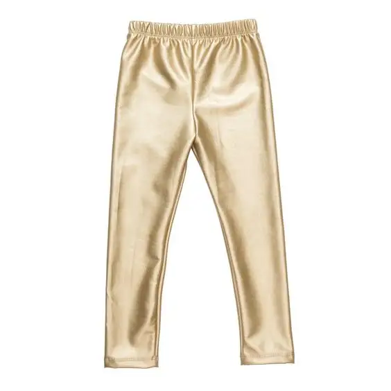 Benutzer definierte Kleinkind Baby Mädchen Karneval lila Gold grün Leder Leggings Tanzhose