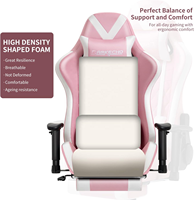 Belle jolie chaise de jeu pour filles accoudoir réglable chaise de jeu rose à dossier haut pour les filles