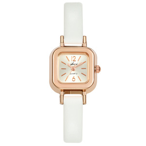Montre à quartz pour femme avec cadran carré, élégante et minimaliste, bracelet en cuir, montre-bracelet décontractée pour femmes - Product Image 5