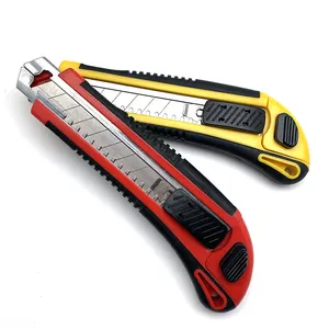 Factory direct big order auto loading 18 mm snap off utility knife with non slip handle utility knife