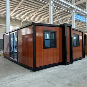Maison conteneur extensible haut <span class=keywords><strong>de</strong></span> gamme <span class=keywords><strong>de</strong></span> 40 pieds, villa modulaire préfabriquée <span class=keywords><strong>de</strong></span> luxe avec 2 ou 3 chambres, mur en verre, cuisine et <span class=keywords><strong>salle</strong></span> <span class=keywords><strong>de</strong></span> bain séparées - Product Image 1