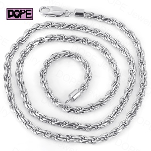Cadena de Plata 925 de 3mm 4mm 5mm con Cordón Trenzado y Cierre Iced Out de Moissanita VVS, Cadena de Cuerda Retorcida, <span class=keywords><strong>Stock</strong></span> en EE. UU. - Product Image 2